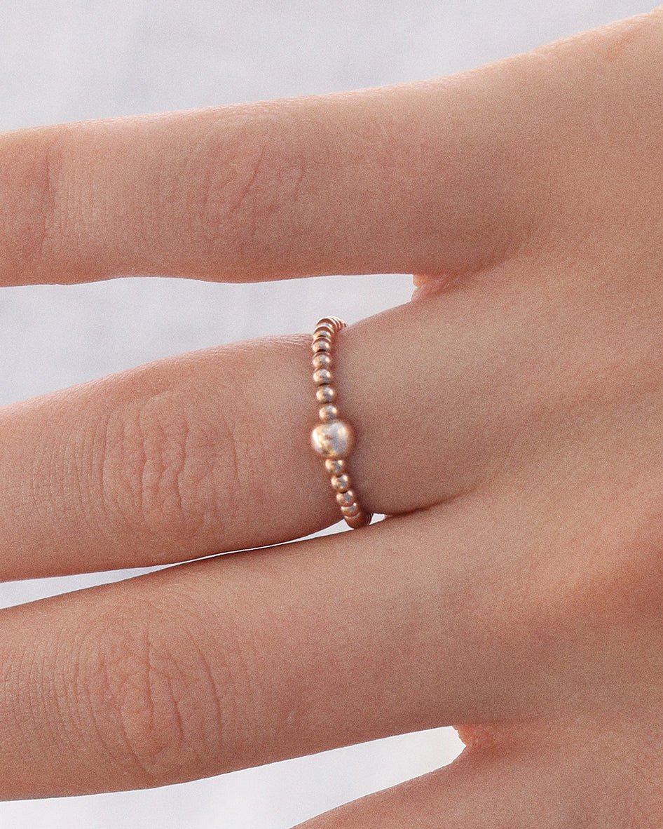 Beaded Ring - 14k Rose Gold-Filled - Hypoallergenic & Waterproof | The Littl