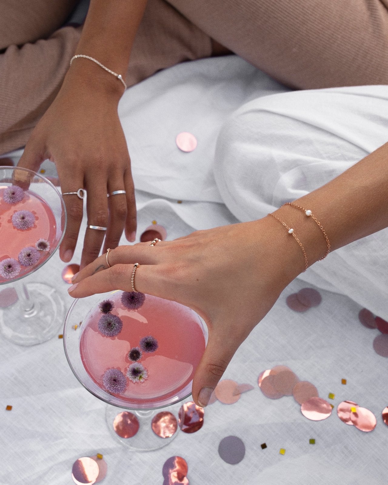 Beaded Rings - 14k Rose Gold-Filled - Tarnish-Free & Hypoallergenic | The Littl