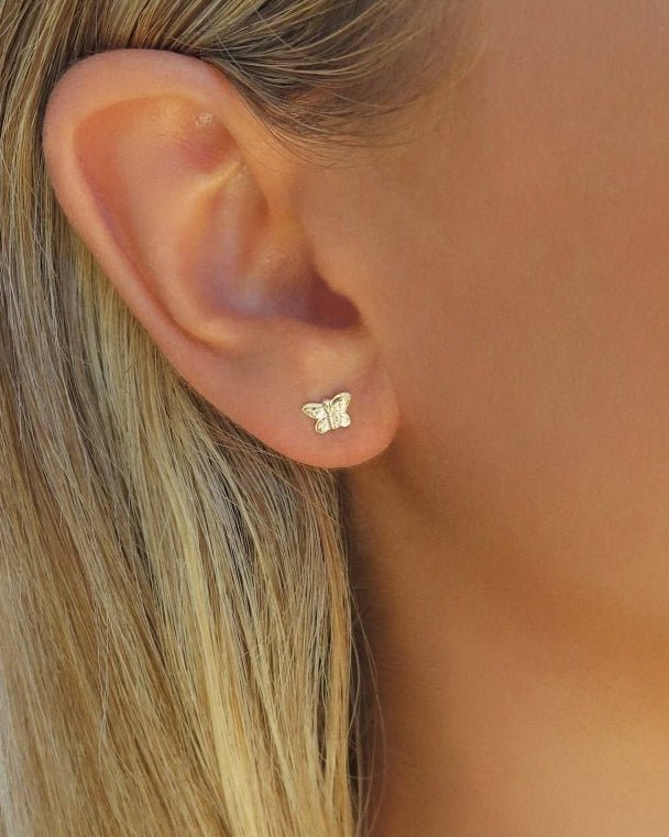 Butterfly Stud Earrings - 14k Gold-Filled - Waterproof & Tarnish-Resistant | The Littl