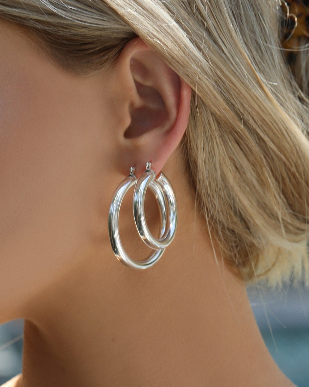 Chicago Hoop Earrings - Everyday Earrings - Sterling Silver | The Littl Australia