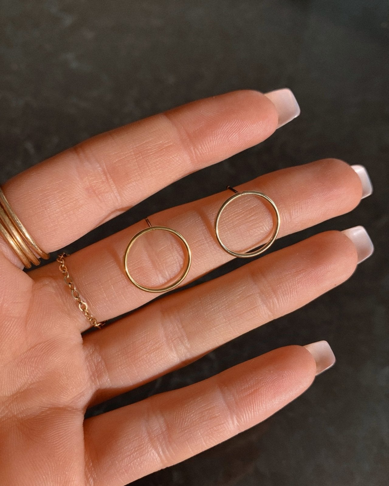 Chain Stud Earrings - 14k Rose Gold-Filled - Waterproof & Tarnish-Resistant | The Littl