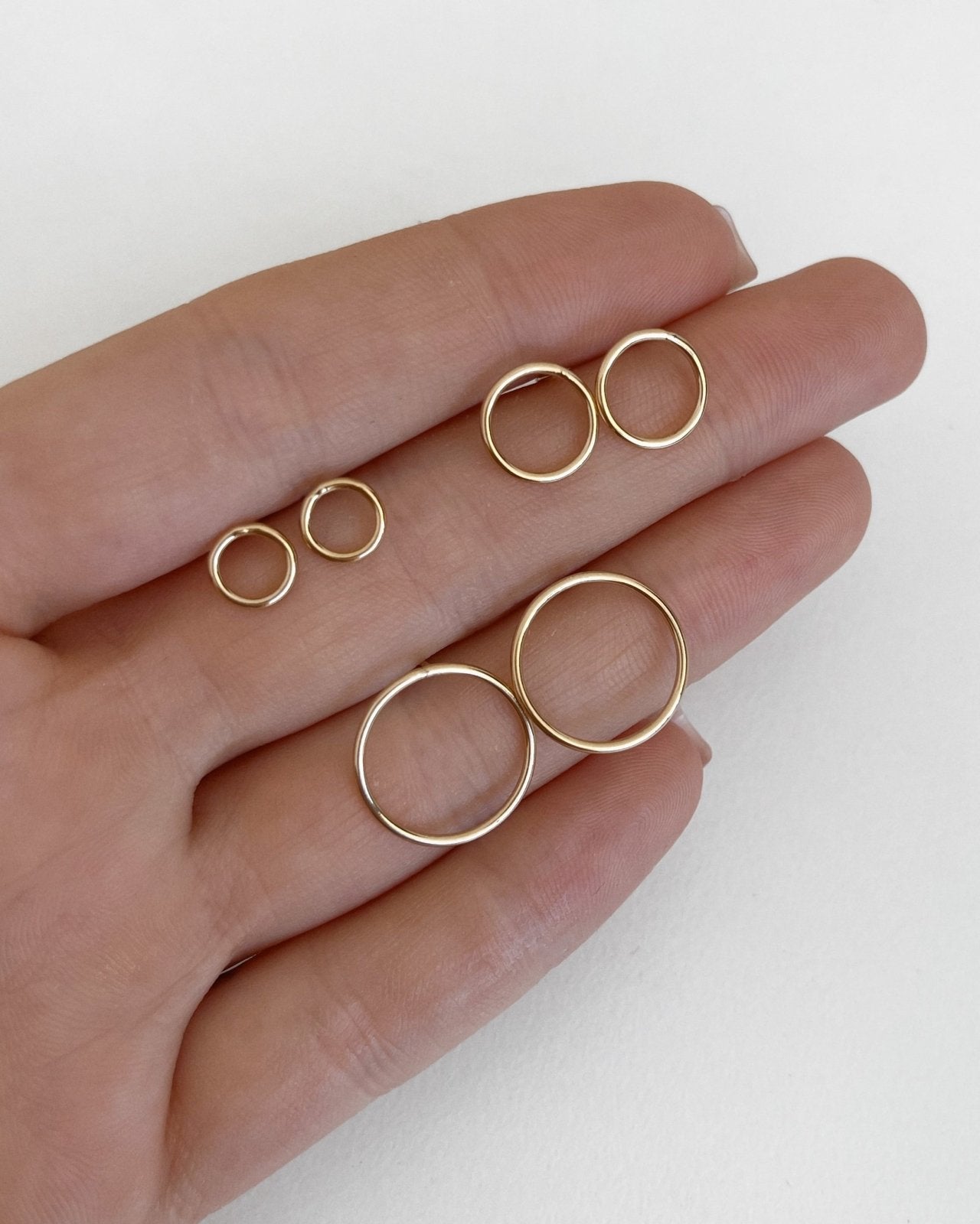 Circle Stud Earrings - 14k Rose Gold-Filled - Hypoallergenic & Waterproof | The Littl