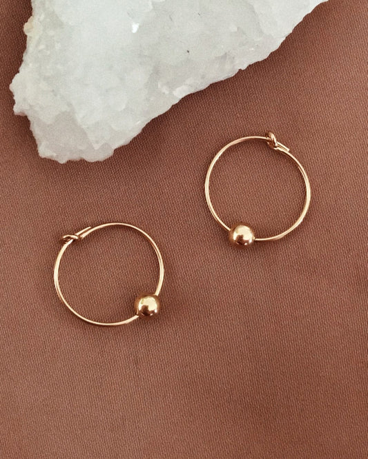 CLASSIC HOOP EARRINGS- 14k Yellow Gold - The Littl - -