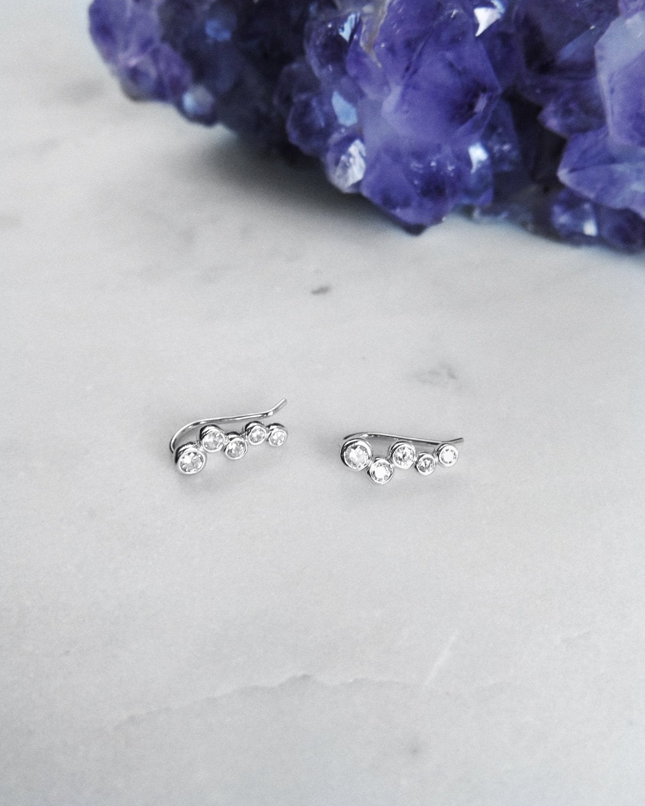 CZ Satellite Earrings - Everyday Earrings - Sterling Silver | The Littl Australia