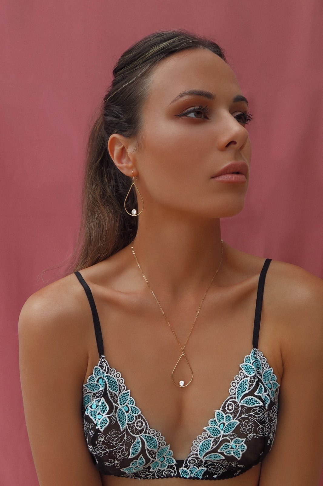 CZ Teardrop Earrings - 14k Gold-Filled - Hypoallergenic & Waterproof | The Littl
