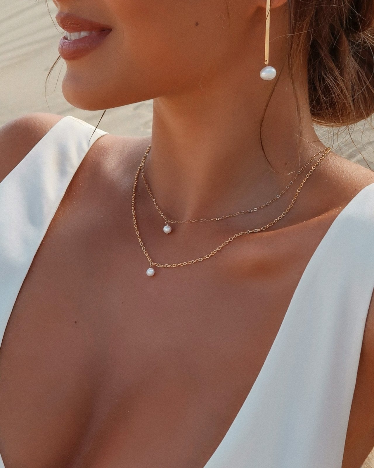 Freshwater Pearl Pendant Necklace - 14k Rose Gold-Filled - Waterproof & Tarnish-Resistant | The Littl