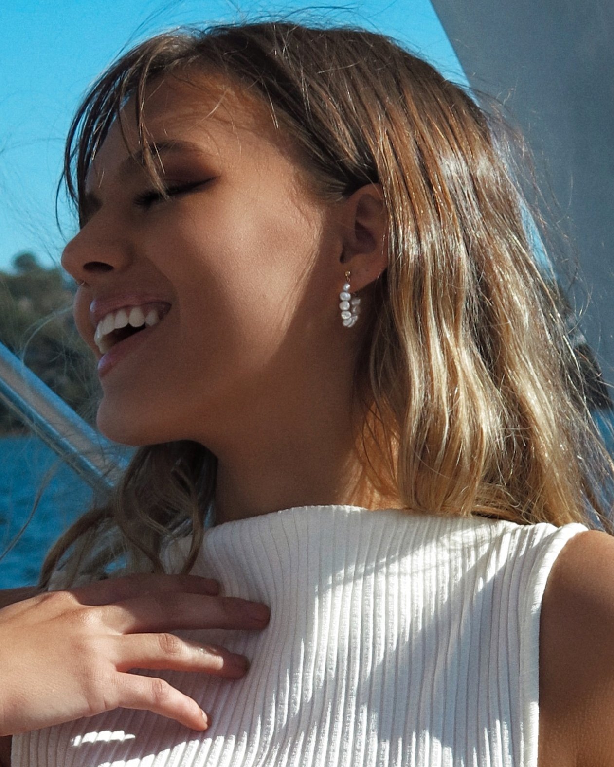 FRESHWATER PEARL STUD EARRINGS- 14k Gold - The Littl - 14k Yellow Gold Fill -