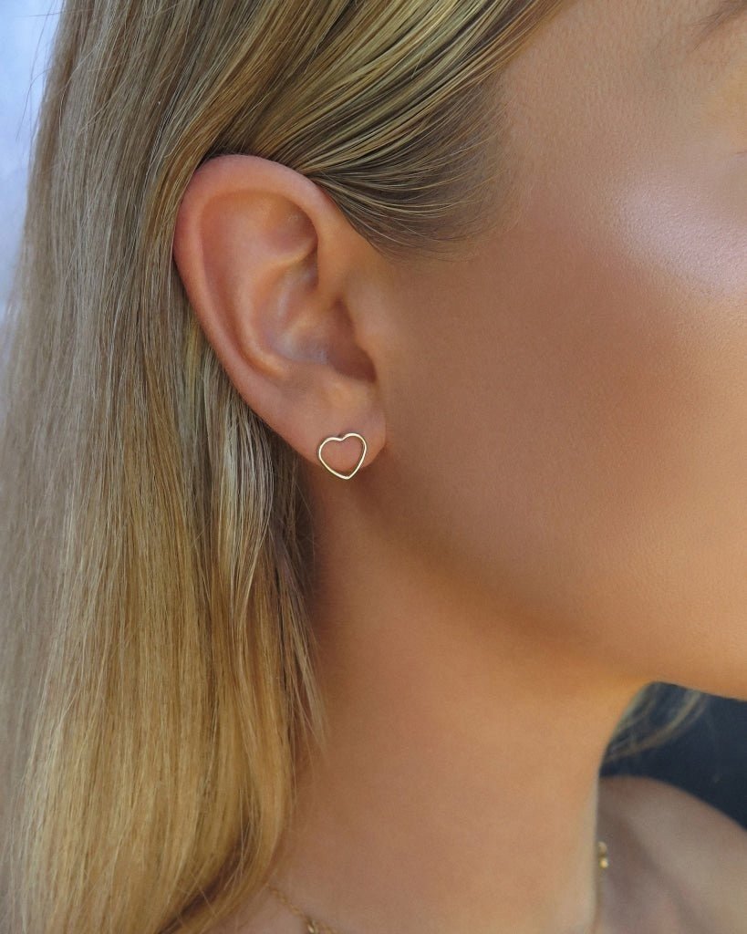 Heart Stud Earrings - 14k Gold-Filled - Hypoallergenic & Waterproof | The Littl