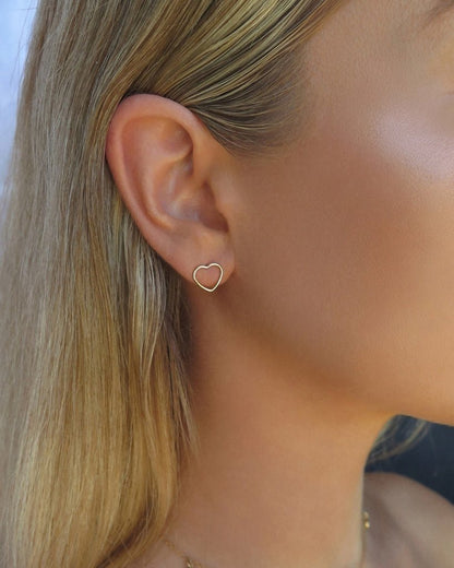 Heart Stud Earrings - 14k Gold-Filled - Hypoallergenic & Waterproof | The Littl