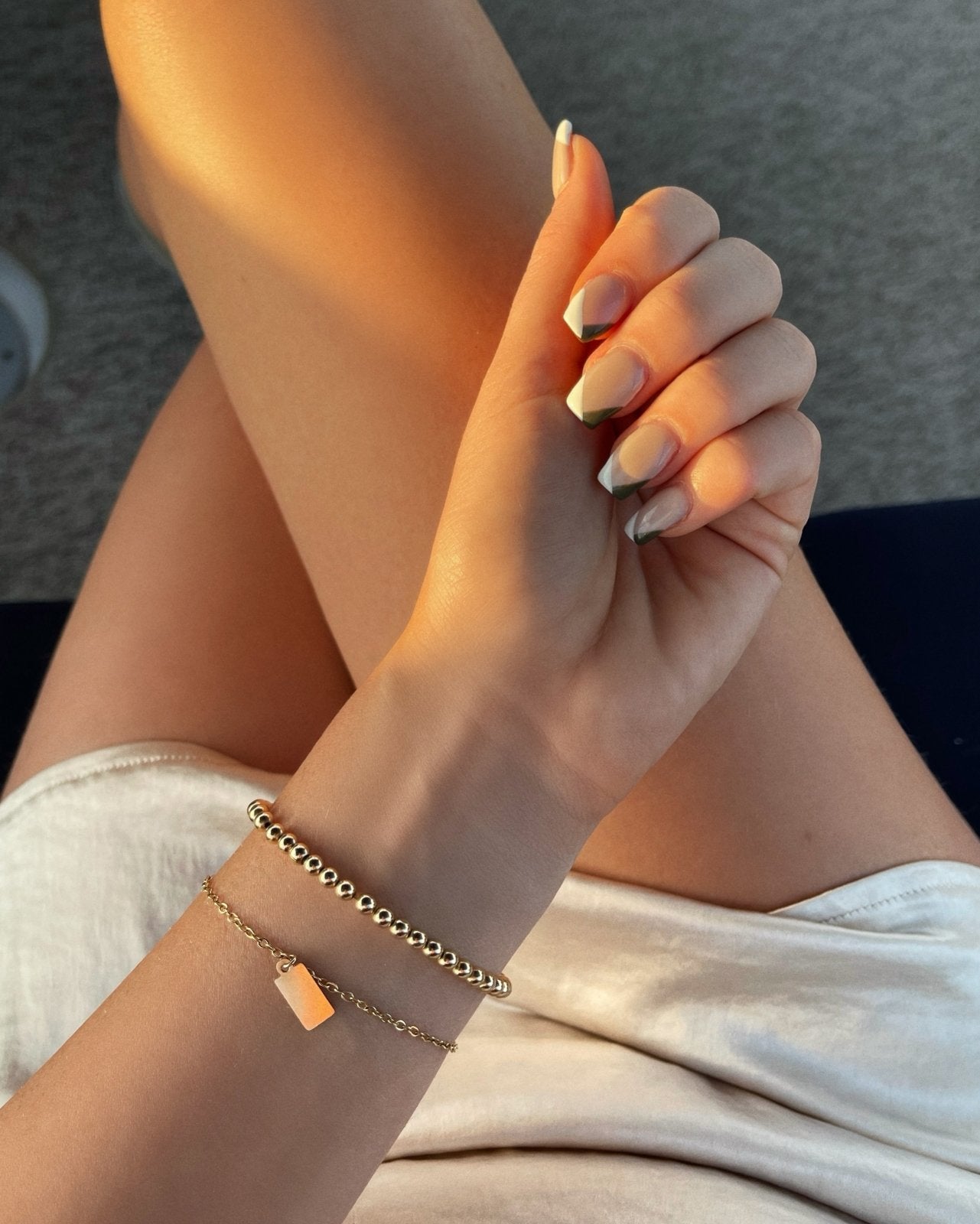 LARGE BEADED BRACELET- 14k Gold - The Littl - 14k Yellow Gold Fill - 16cm