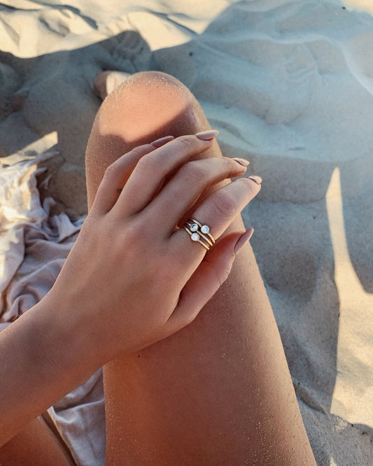 LARGE CZ RING - The Littl - 14k Yellow Gold Fill - 5