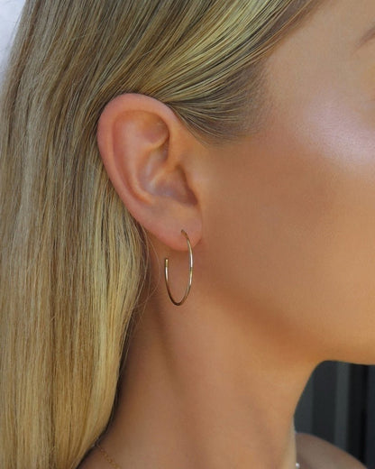 30mm Open Hoop Stud Earrings - Everyday Earrings - 14k Gold-Filled | The Littl Australia