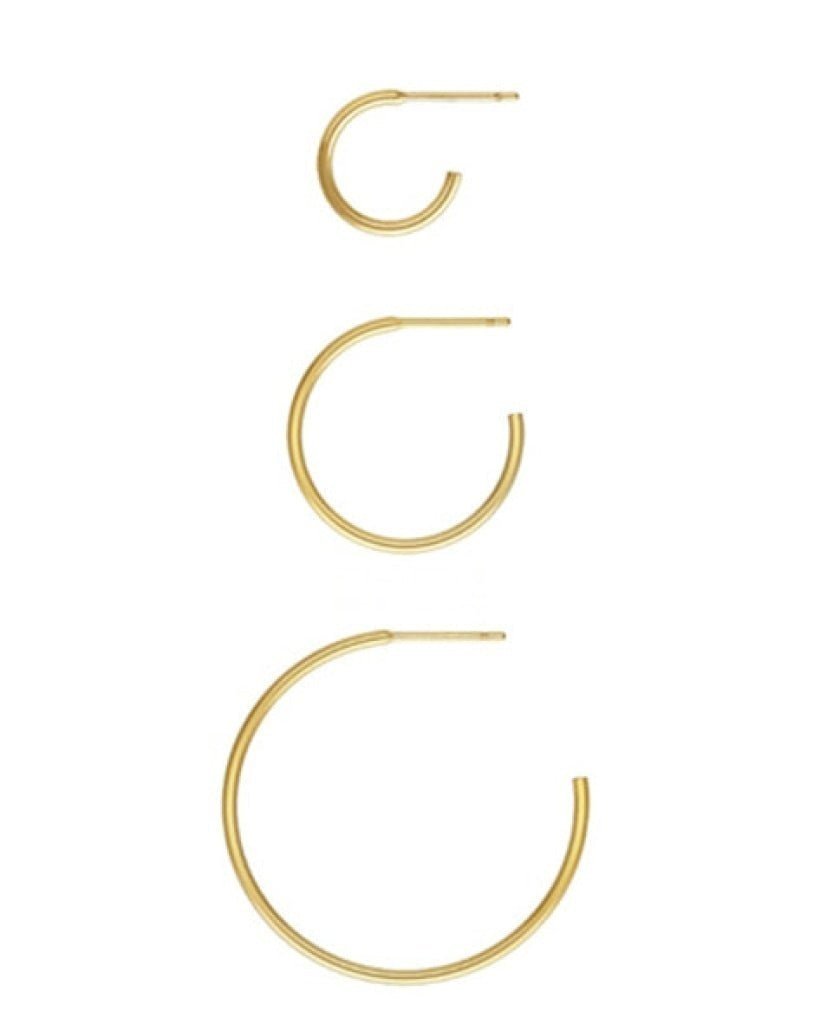 OPEN HOOP EARRINGS - The Littl - 14k Yellow Gold Fill - 12mm