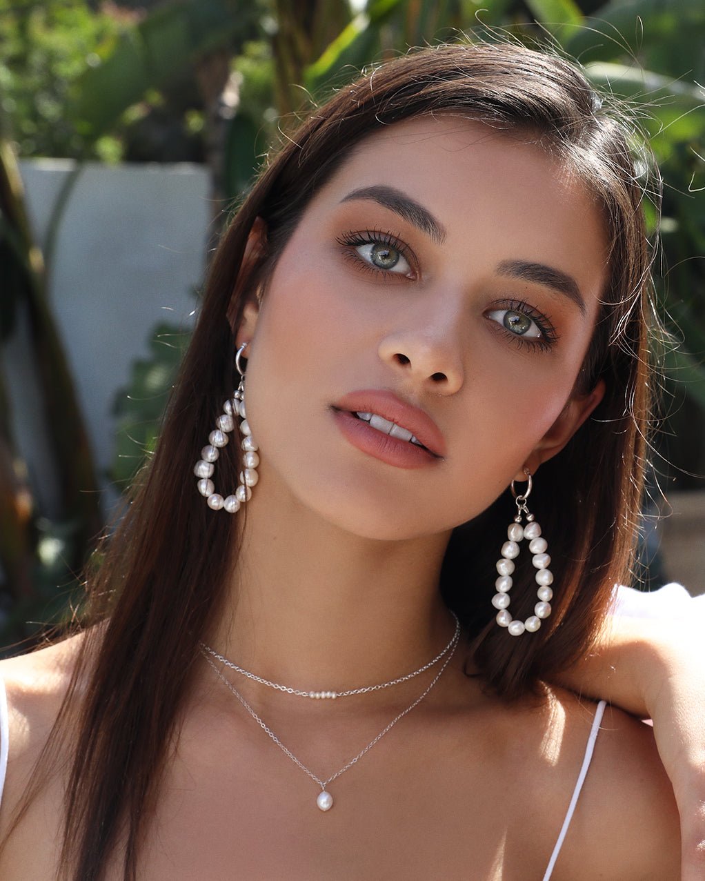 SMALL FRESHWATER PEARL STACK NECKLACE- Sterling Silver - The Littl - Deluxe Chain - 37cm (choker)