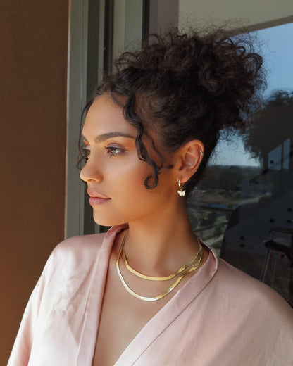 Thick Gold Hoop Earrings - 14k Gold-Filled - Hypoallergenic & Waterproof | The Littl