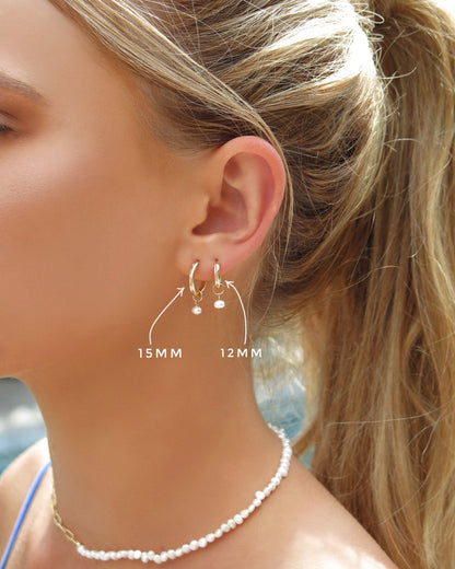 Gold Pearl Hoop Earrings - 14k Gold-Filled | The Littl Australia