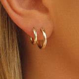 Thick Hoop Earrings - 14k Yellow Gold Fill
