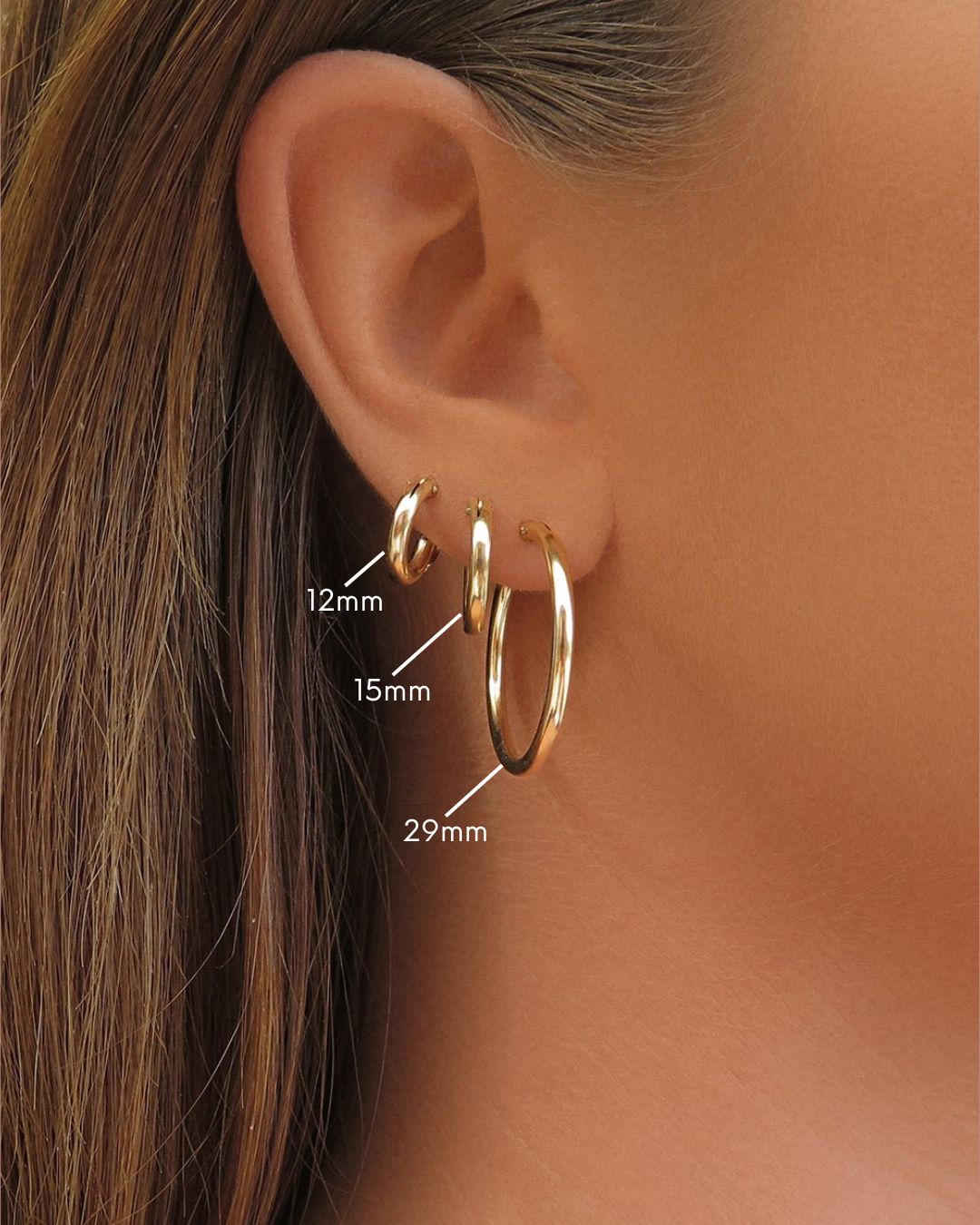 Thick Hoop Earrings - 14k Gold-Filled - Worn - Waterproof | The Littl