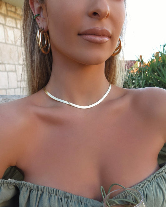 THICK SNAKE NECKLACE- 14k Yellow Gold - The Littl - 35.5cm (14 inches) -