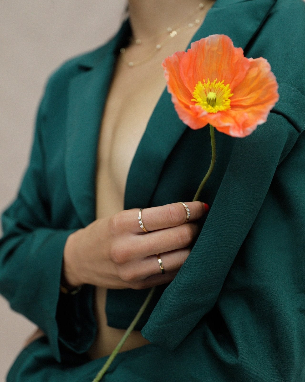 Three CZ Ring - Everyday Rings - 14k Gold-Filled | The Littl Australia