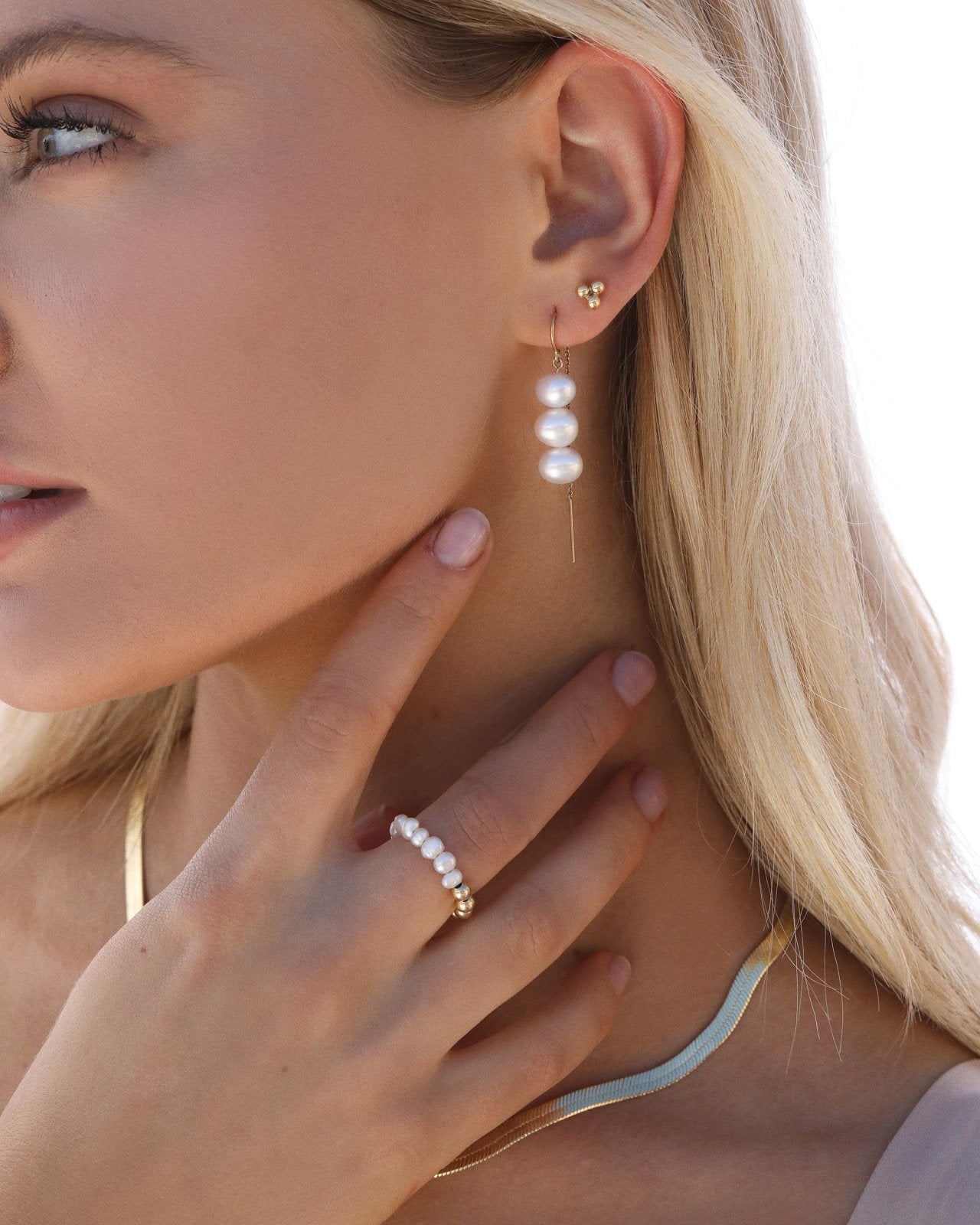 Trinity Stud Earrings - 14k Gold-Filled - Styled | The Littl
