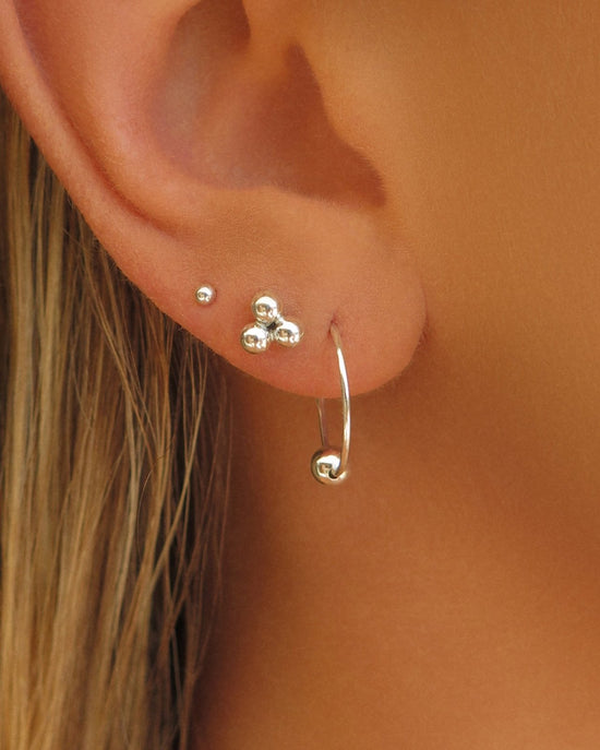 TRINITY STUD EARRINGS- Sterling Silver - The Littl - -