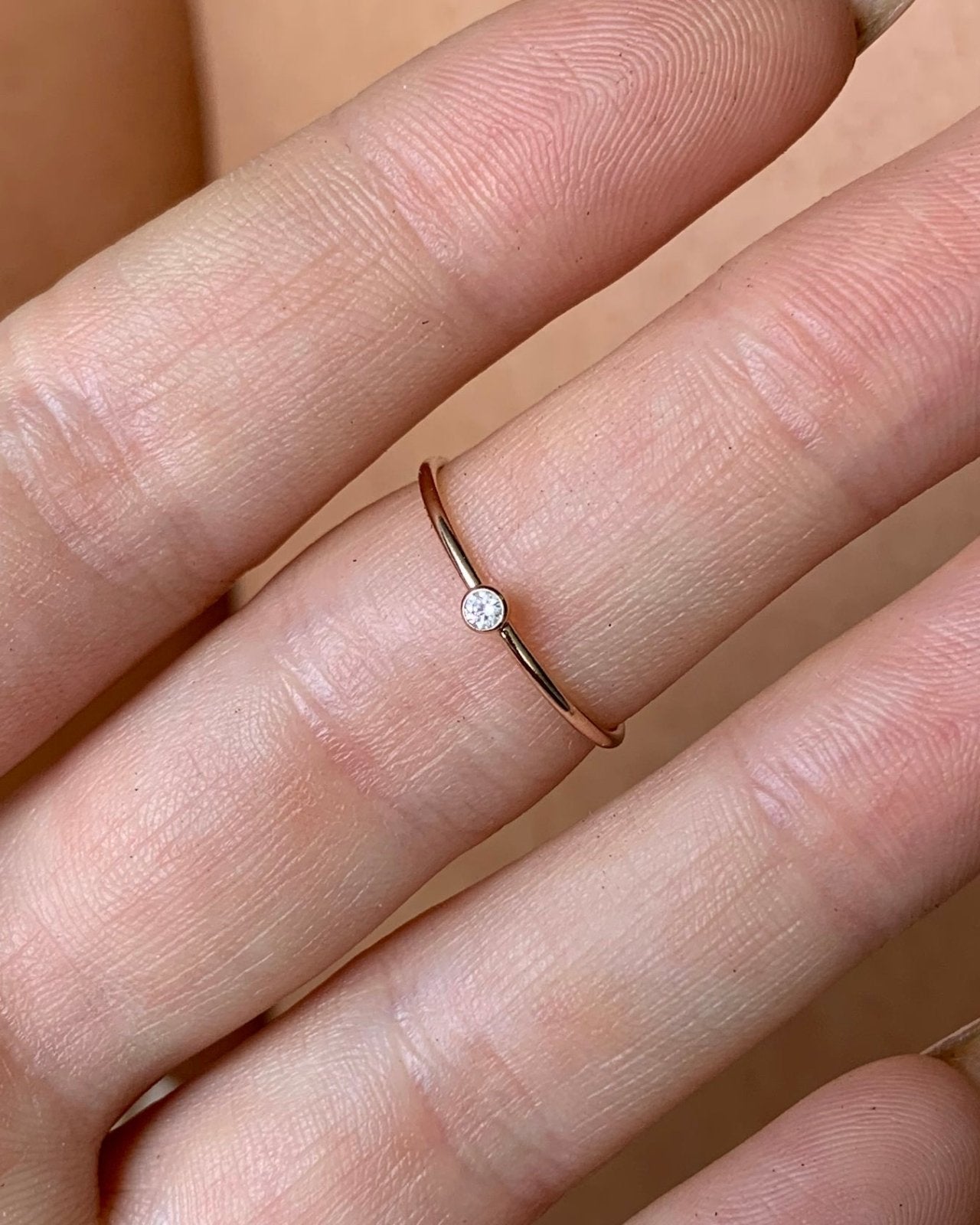 White CZ Ring - Everyday Rings - 14k Rose Gold-Filled | The Littl Australia