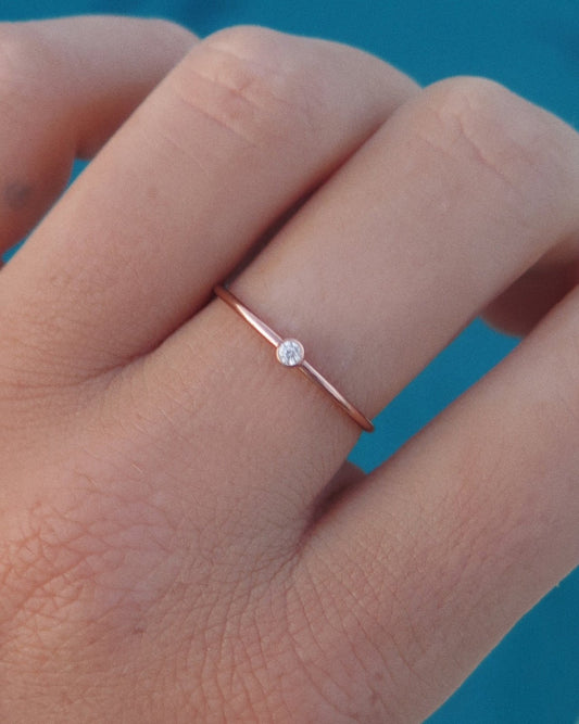 White CZ Ring - 14k Rose Gold-Filled - Waterproof & Tarnish-Resistant | The Littl