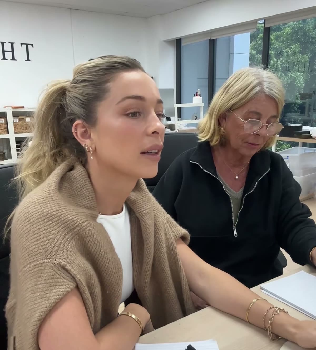 Alice and her mum working together